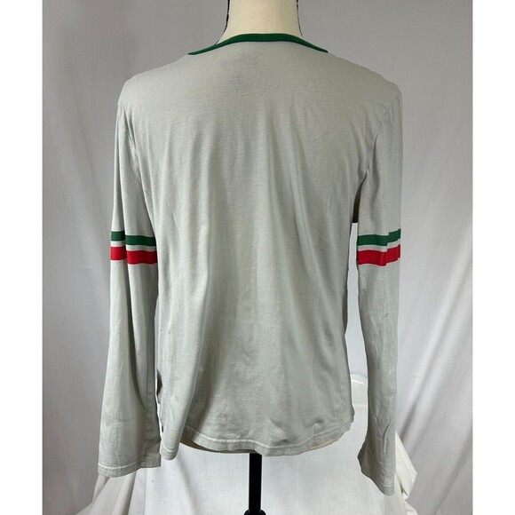 DISNEY Mickey Mouse Long-Sleeved Gray T-Shirt-Christmas Green/Red-Women's Sz M - Picture 4 of 9